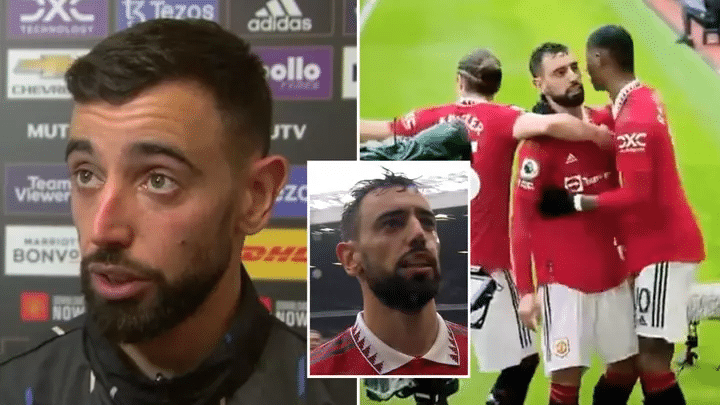 Bruno Fernandes a pris les chants des supporters d’Aston Villa à cœur et a expliqué sa célébration de but.