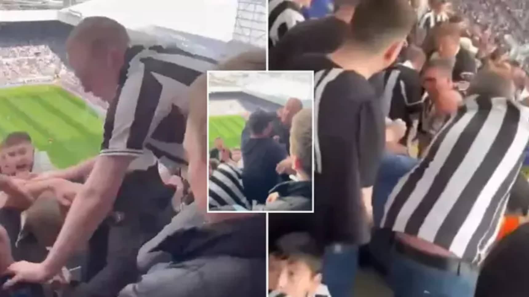 Les fans de Newcastle se battent avec un supporter d’Arsenal dans une vidéo révoltante