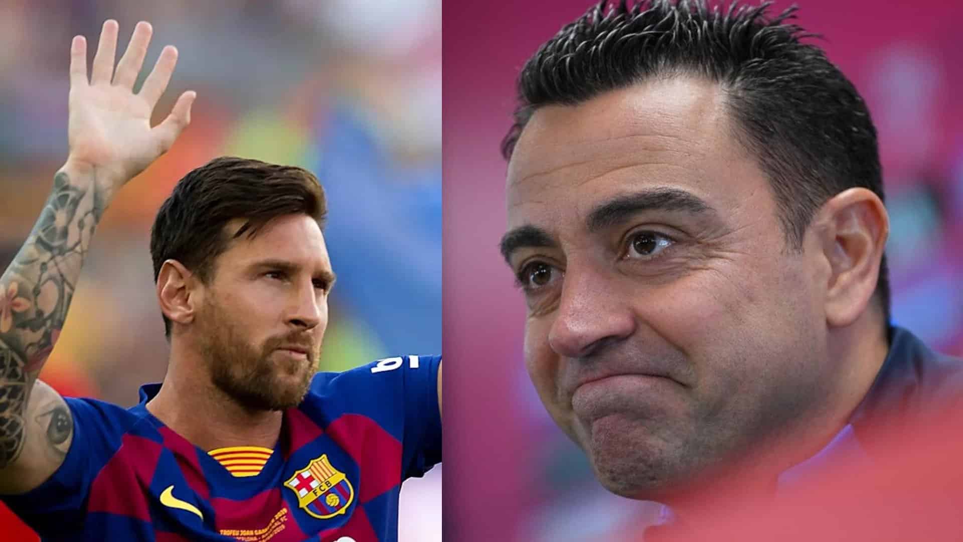 Xavi poursuit Lionel Messi Sil ne revient pas 1