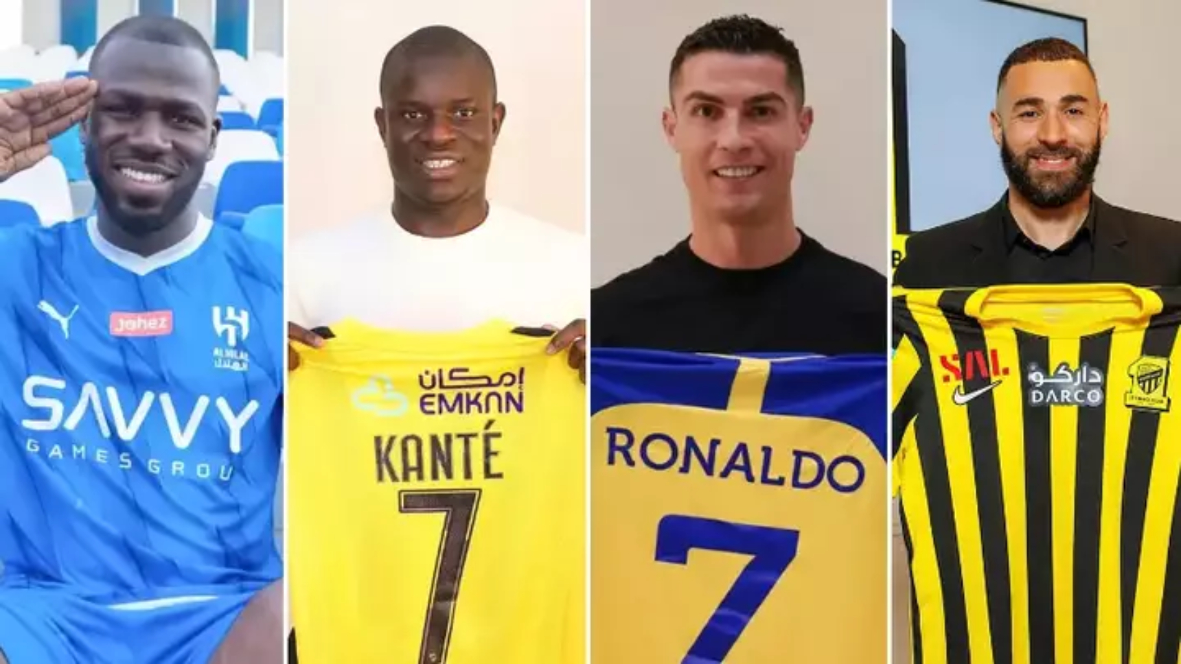 Benzema 2é, Koulibaly 4é, Ruben Neves 5é… les 10 joueurs les mieux payés en Arabie Saoudite