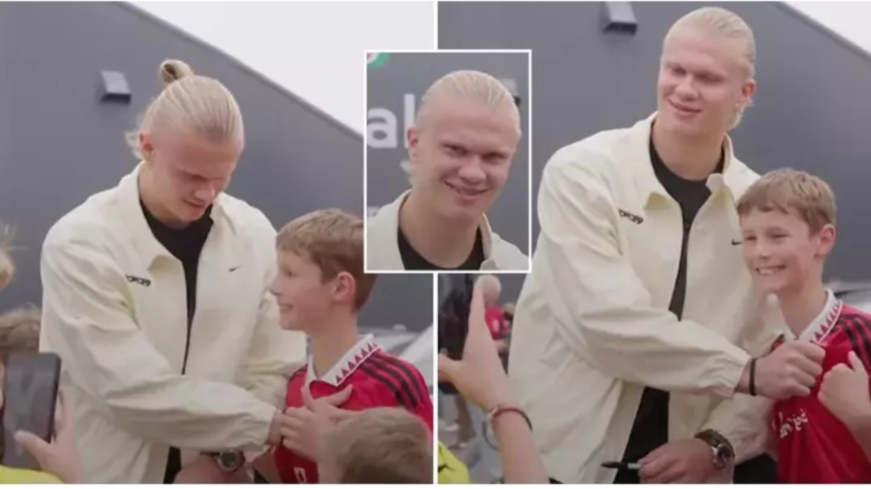 Erling Haaland filmé en train de dire à un fan de Man Utd de « trouver un autre maillot »