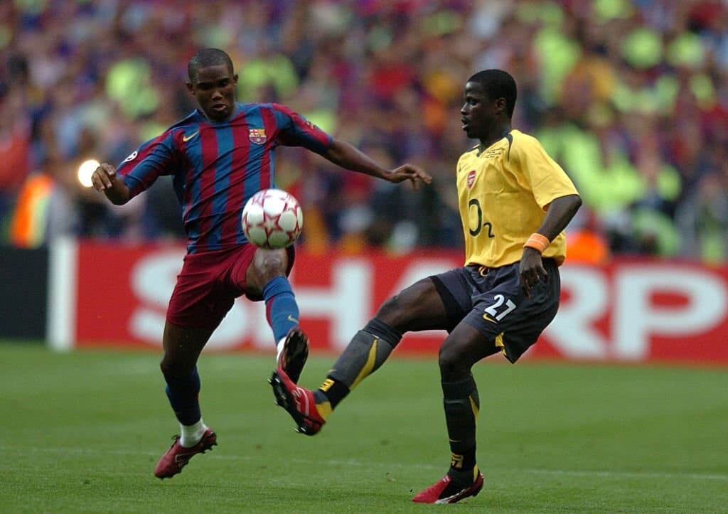 Emmanuel Eboué avec Samuel Eto'o lors de la finale de la Ligue des Champions 2006. 