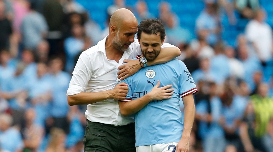 Guardiola et Bernardo Silva