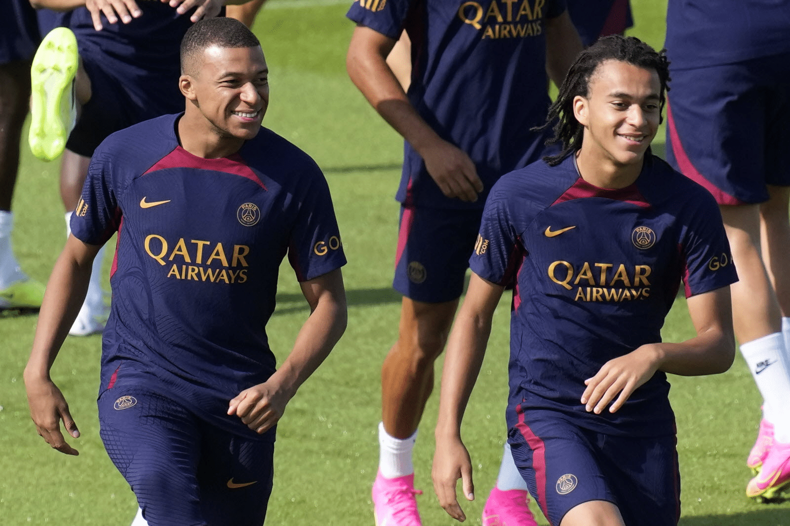 Mbappé à l'entrainement du PSG