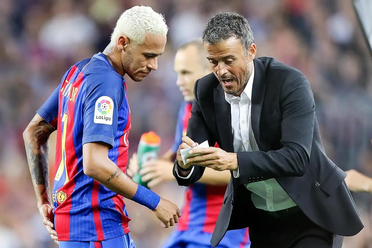 Luis Enrique avec Neymar Barça 