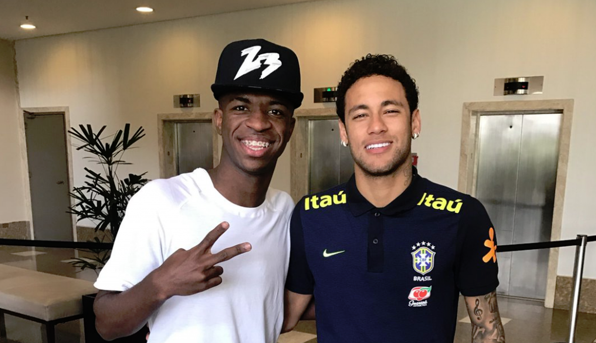 vinicius jr y neymar durante la concentracion de brasil viniciusjunior