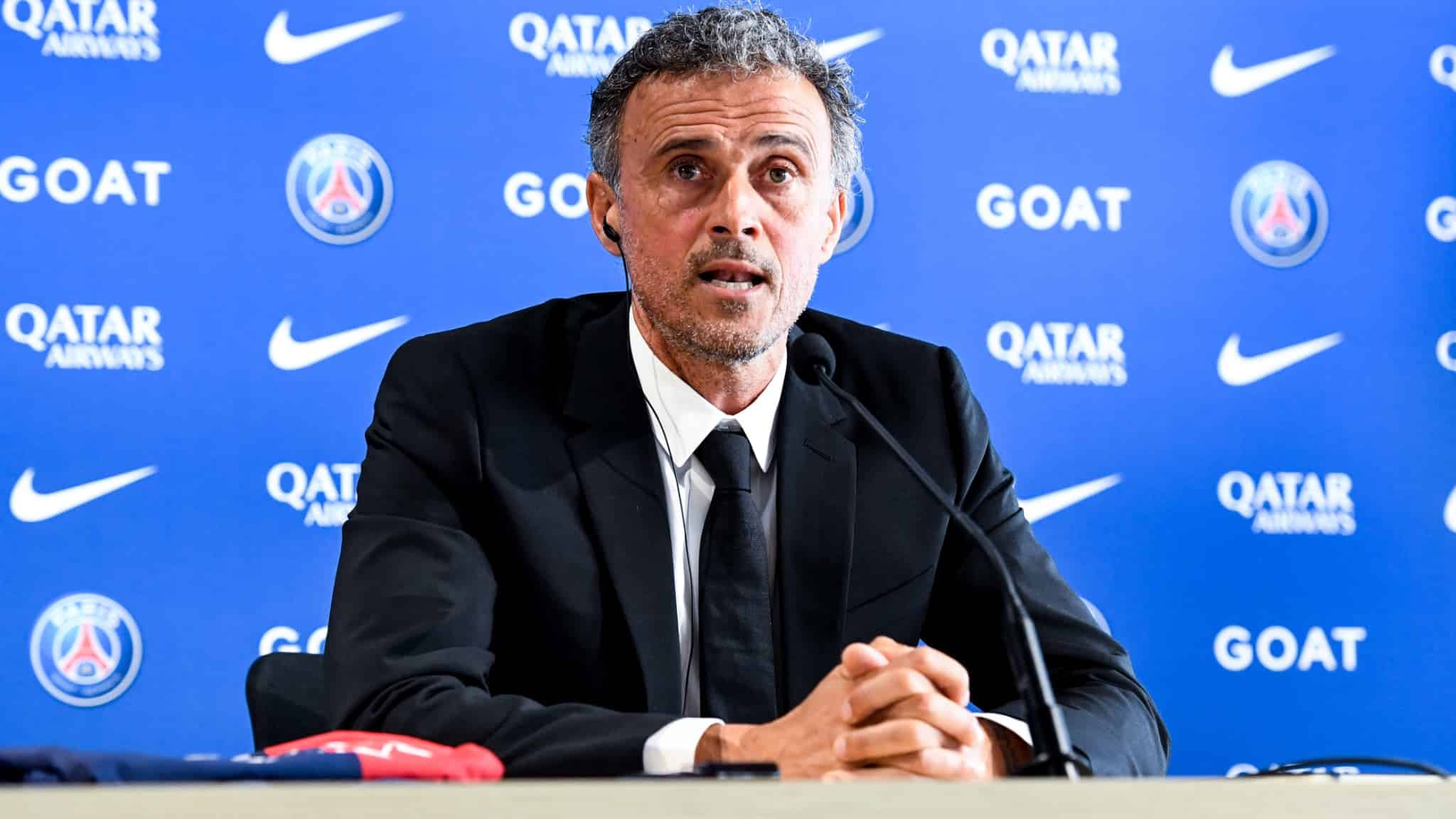 Luis Enrique lors de sa conference de presse de presentation au PSG le 05 07 2023 1669472