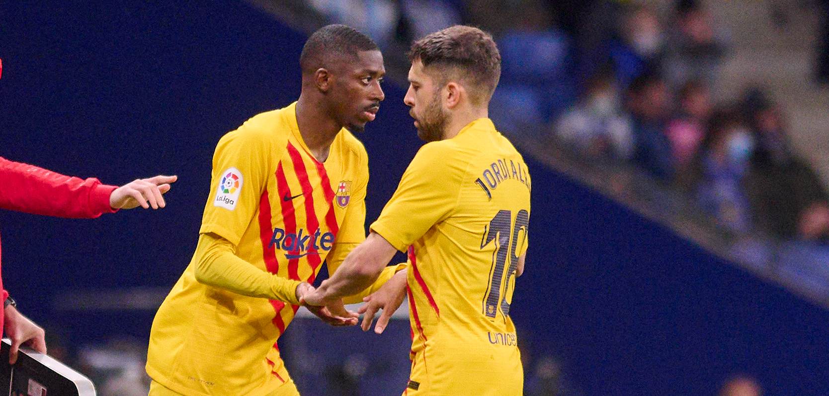 Ousmane Dembele et Jordi Alba