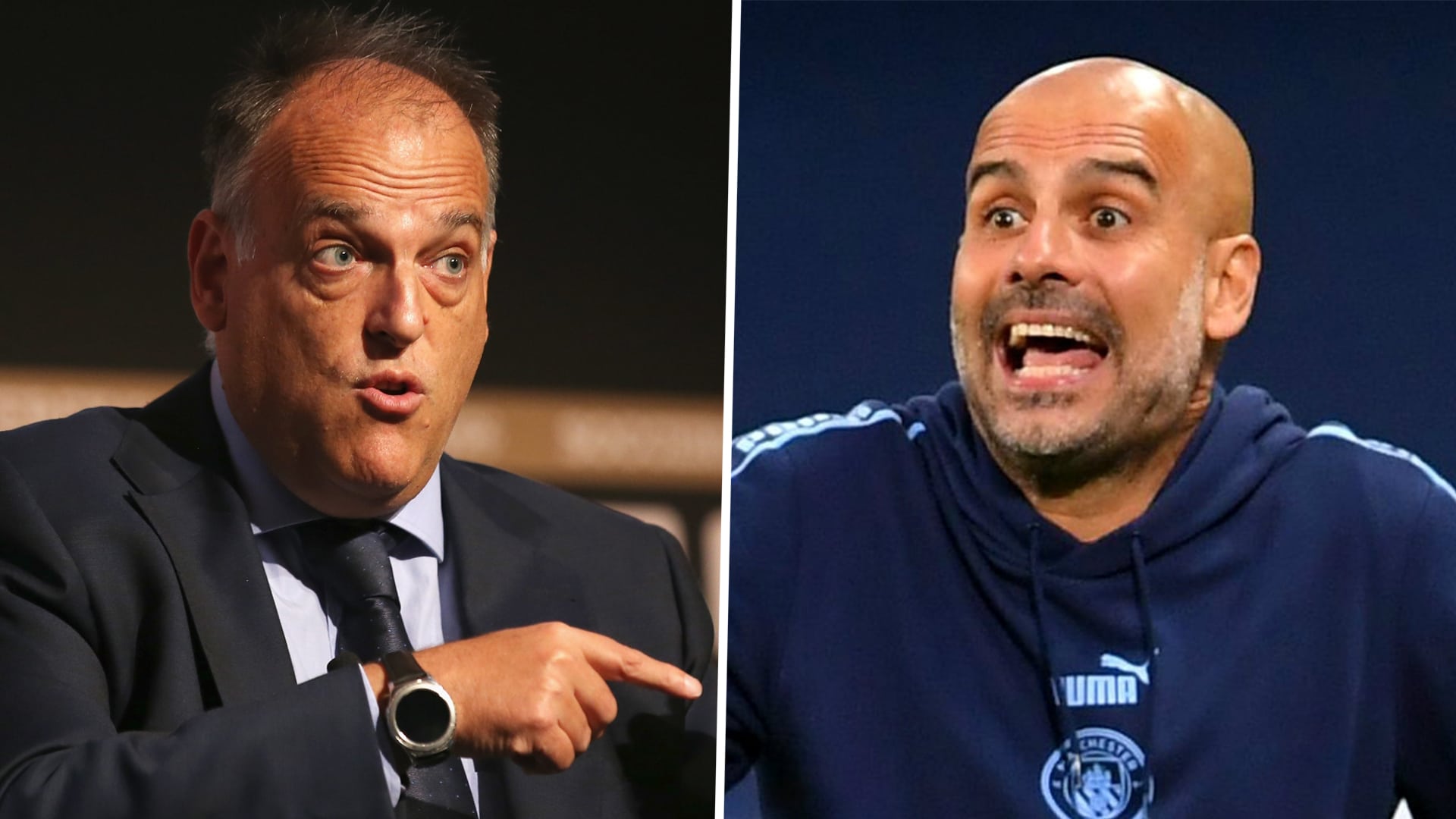 Tebas et Guardiola