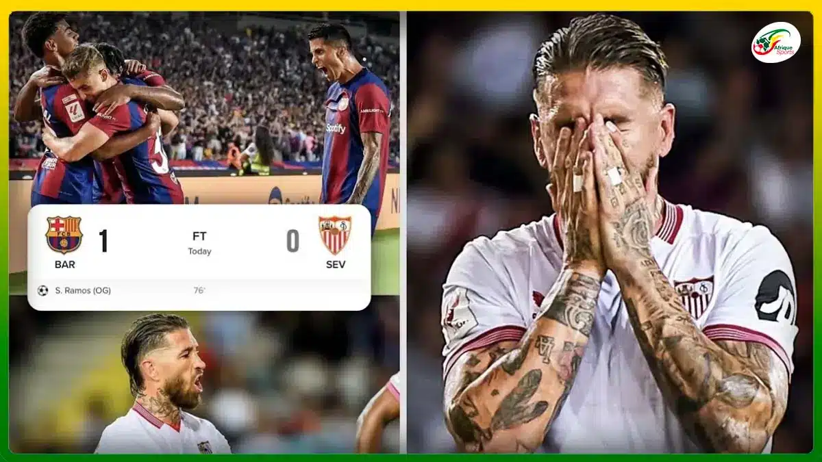 La réaction de Sergio Ramos après son CSC face au FC Barcelone