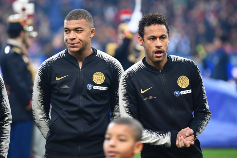 1351548 kylian mbappe et neymar le 27 avril 2019 au stade de france