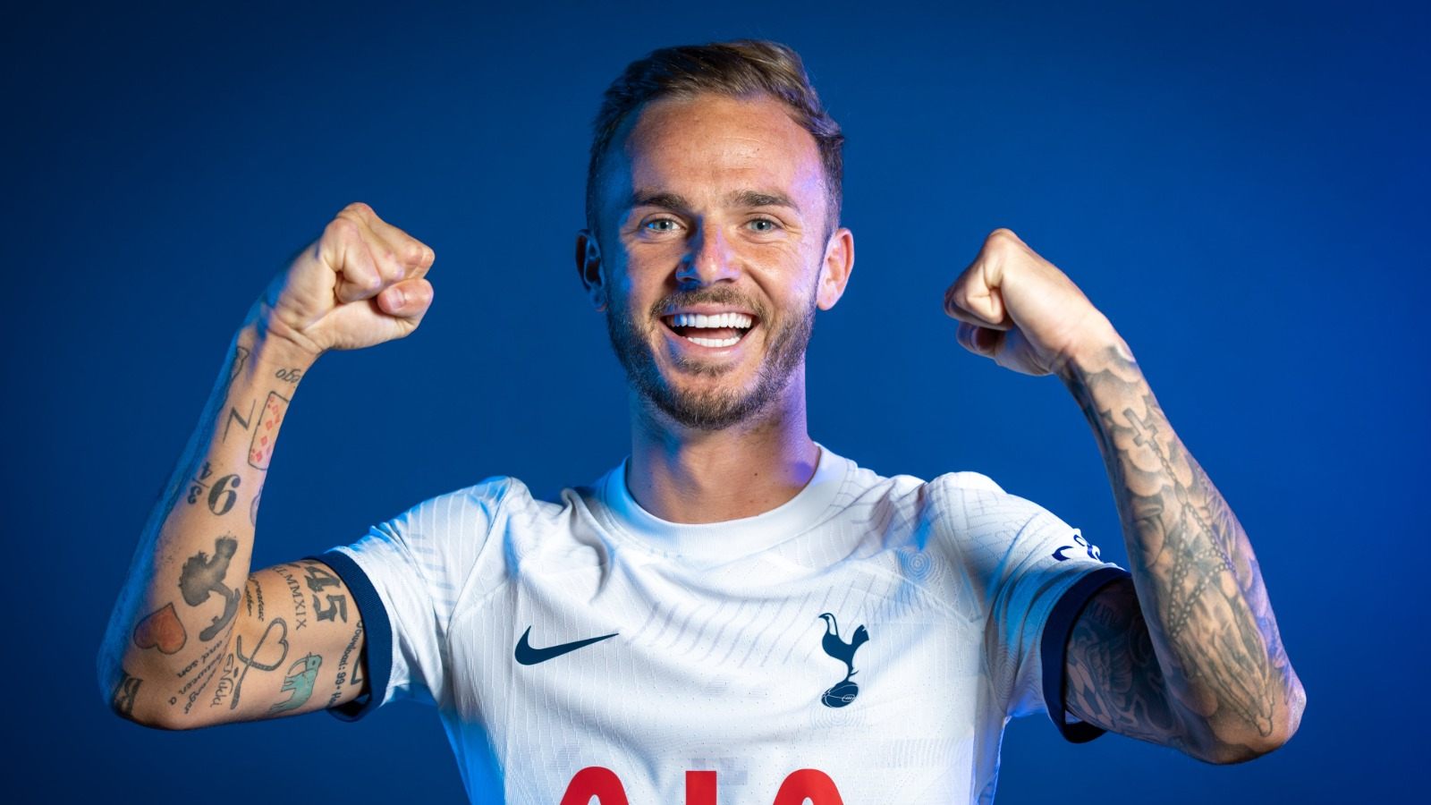 James Maddison in a Tottenham shirt. Credit @SpursOfficial