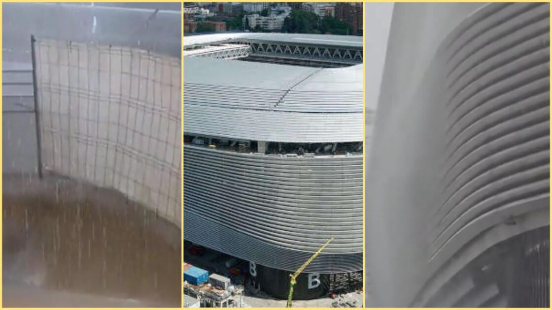 Incroyable, le Santiago Bernabéu prend de l’eau suite à une forte tempête (VIDÉO)