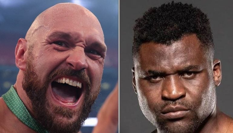 Avant le duel, une incroyable statue de Francis Ngannou et Tyson Fury dévoilée (VIDÉO)