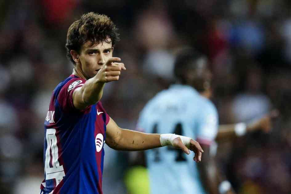 el delantero del fc barcelona joao felix celebra tras marcar el 1 0 durante el partido contra el antwerp efe enricfontcuberta