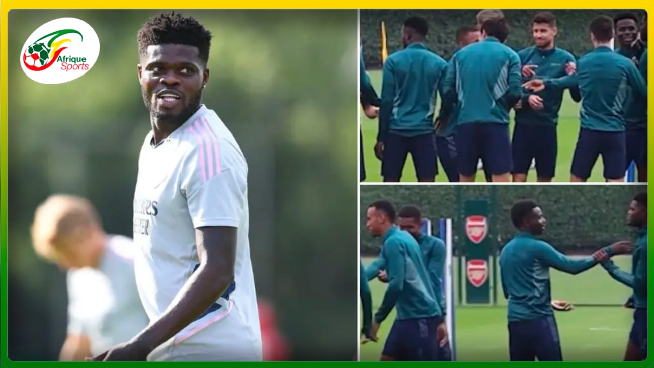 Les joueurs d’Arsenal accueillent chaleureusement Thomas Partey, de retour à l’entraînement après sa blessure (Vidéo)