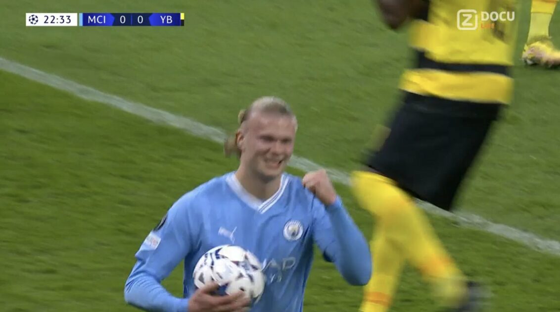 VIDÉO : L’inévitable Erling Haaland lance Manchester City contre Young boys  et fait un clin d’œil à Drogba