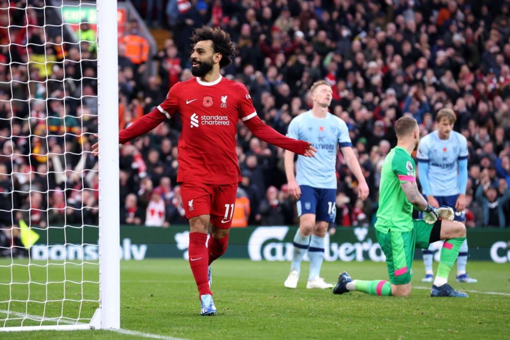 VIDÉO : Le but de Mohamed Salah contre Brentford place Liverpool devant