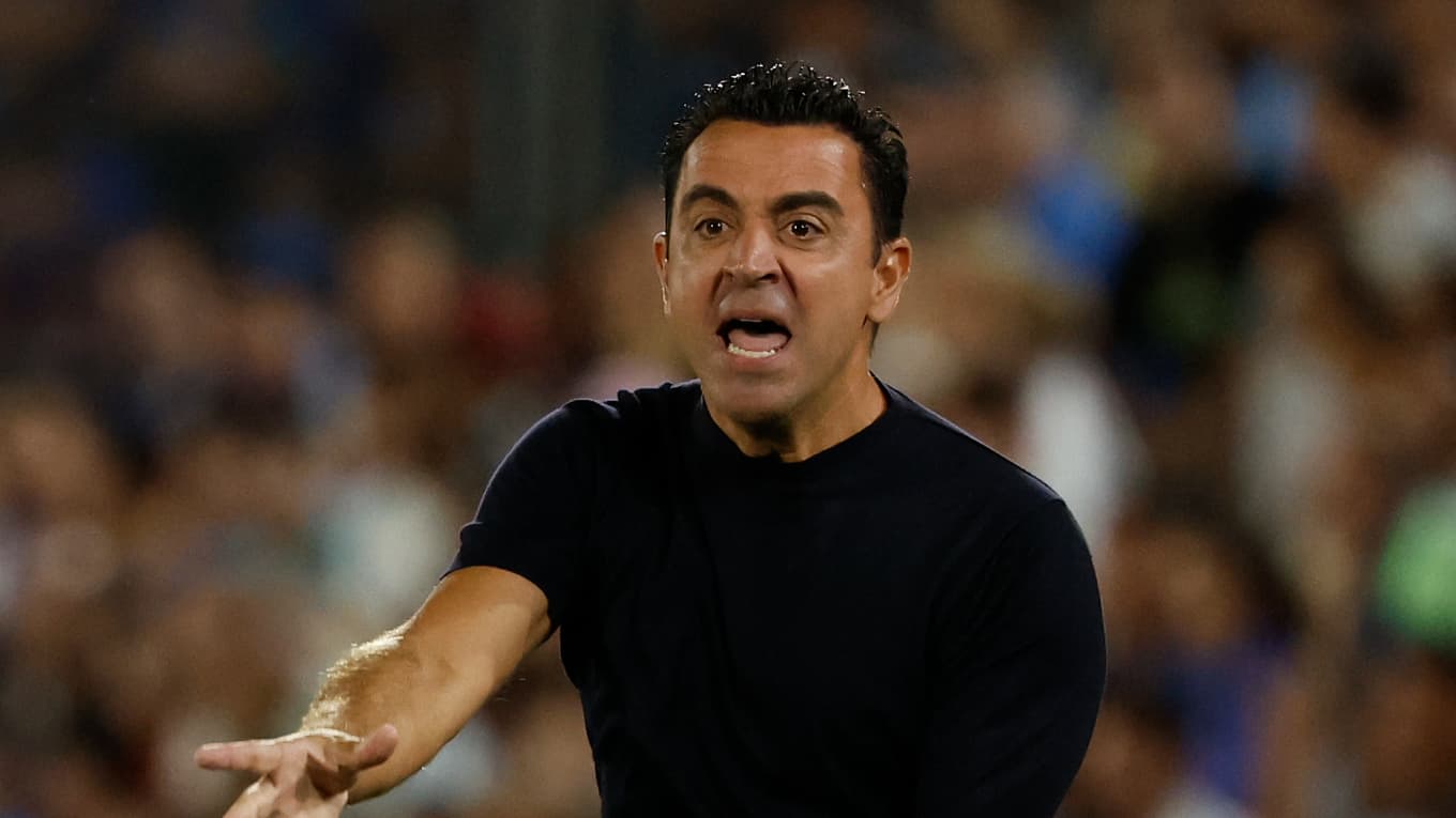 Xavi lors de Getafe Barca 0 0 1ere journee de Liga le 13 aout 2023 1688996