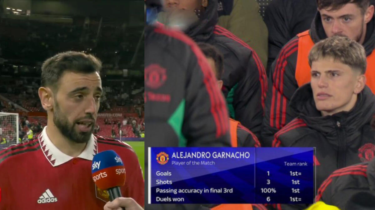 Garnacho homme du match Everton – Manchester United, Bruno Fernandes n’apprécie pas !