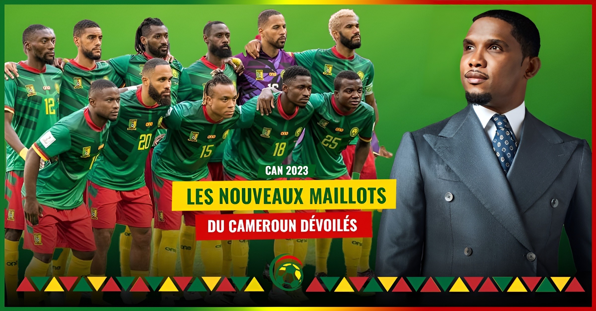 CAN 2023 : Les nouveaux maillots officiels du Cameroun dévoilés !