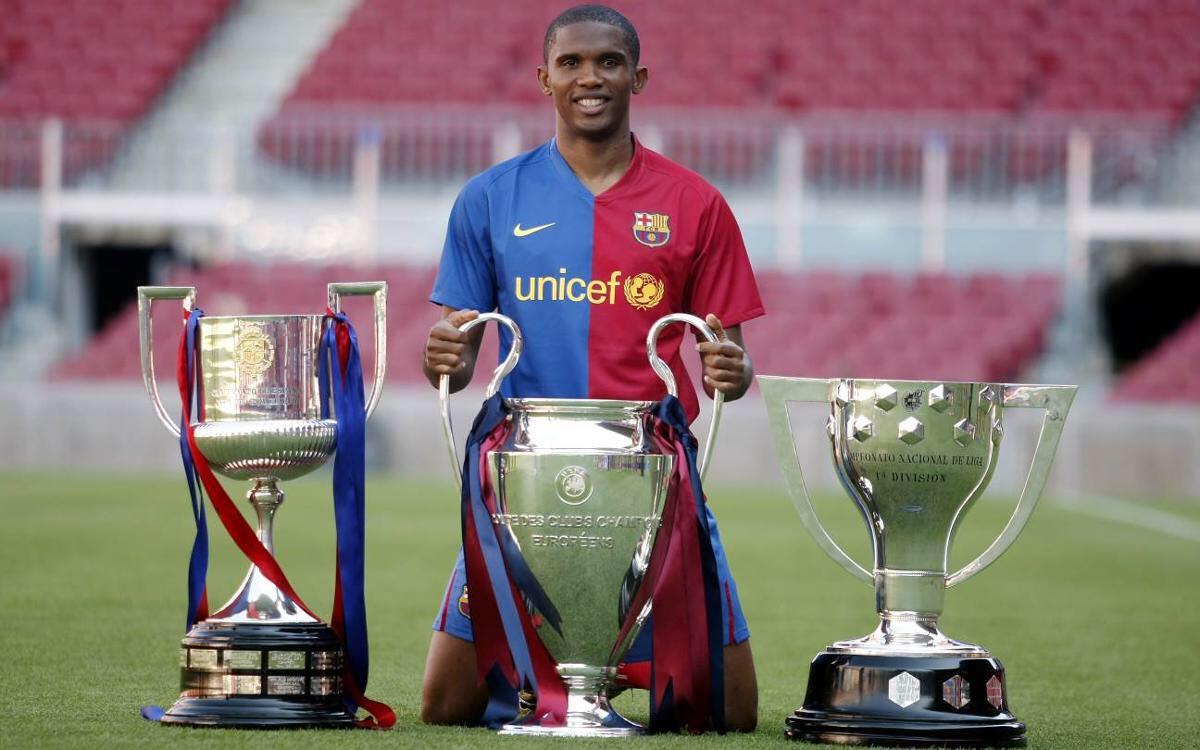 5 - Samuel Eto'o : CAN 2000 & 2002, la C1 en 2006, 2009 avec le Barça et en 2010 avec l'Inter Milan