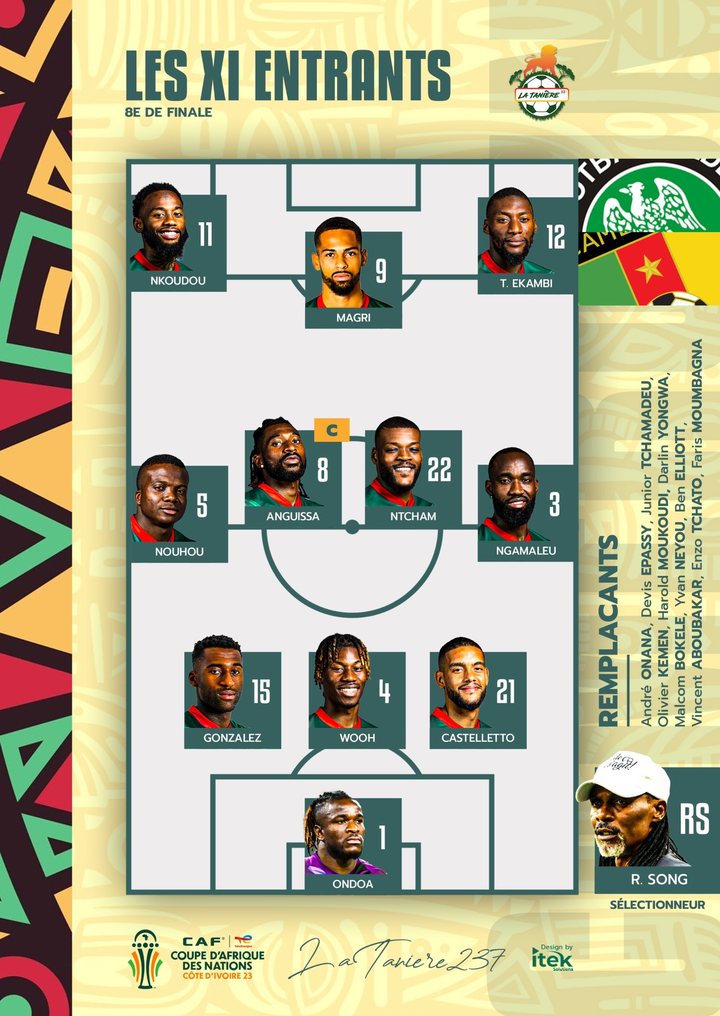 CAN 2023 : Onana sur le banc, les compos de Nigéria - Cameroun (Officiel)