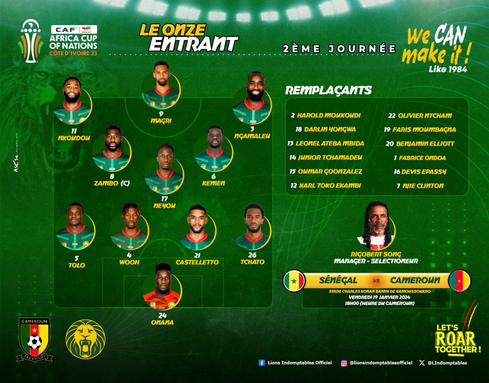 CAN 2023 : Match de feu Sénégal - Cameroun, les compos officielles !