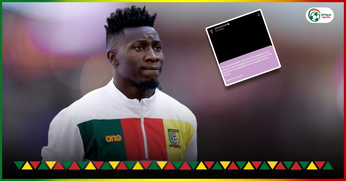 CAN 2023 : André Onana balance un message énigmatique après sa mis a l’écart avec le Cameroun