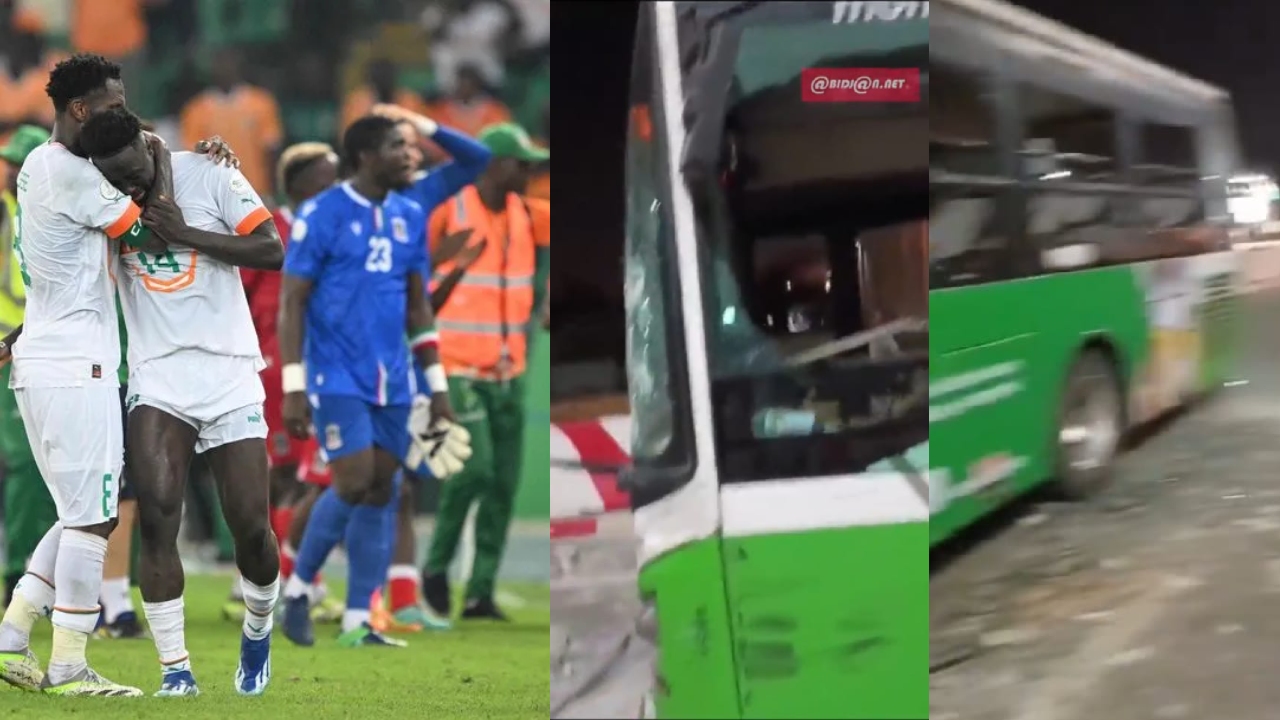 CAN 2023 : Bus caillassés, les terribles images en Côte d’Ivoire après la gifle (VIDÉO)