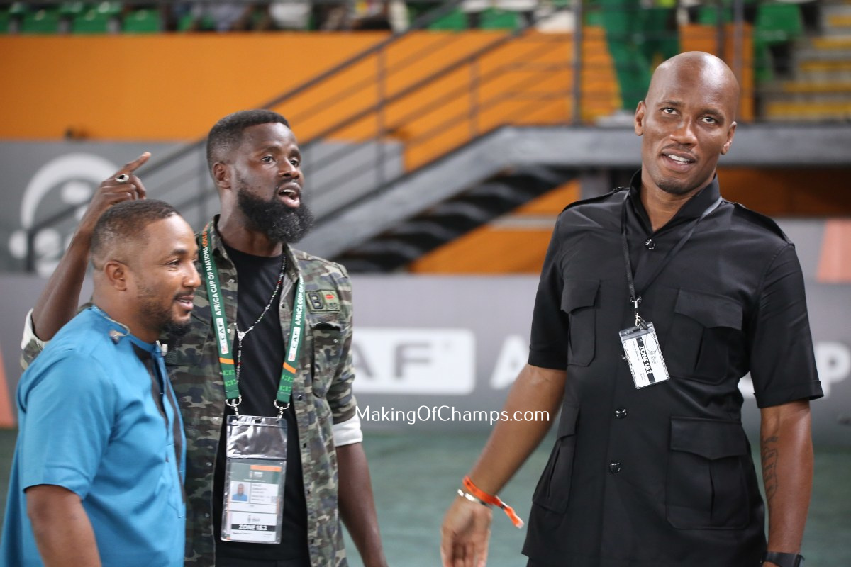 Emmanuel Eboué, Baki Koné et Didier Drogba