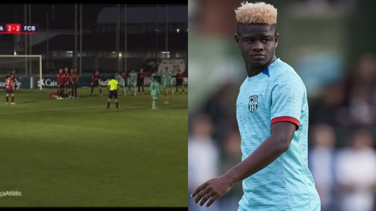 VIDEO : Le coup franc stratosphérique de Mikayil Faye avec le Barça Atlètic