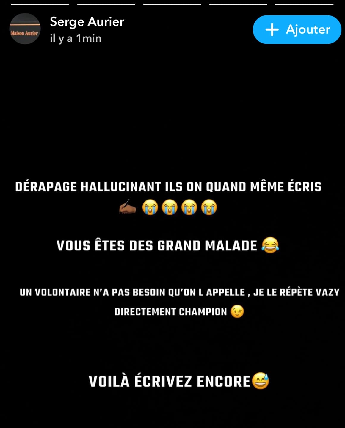 Les critiques de Serge Aurier sur Snapchat 1839742