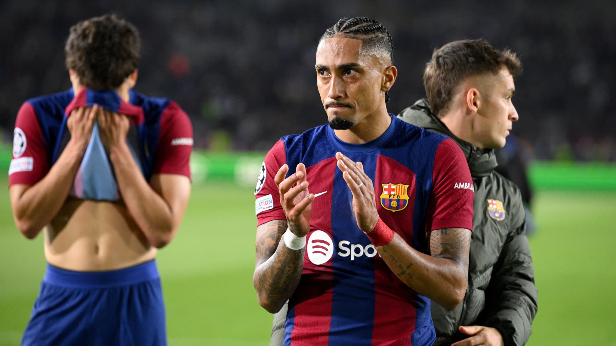 Raphinha apres l elimination du Barca en quart de finale de Ligue des champions contre le PSG le 16 04 2024 1845686