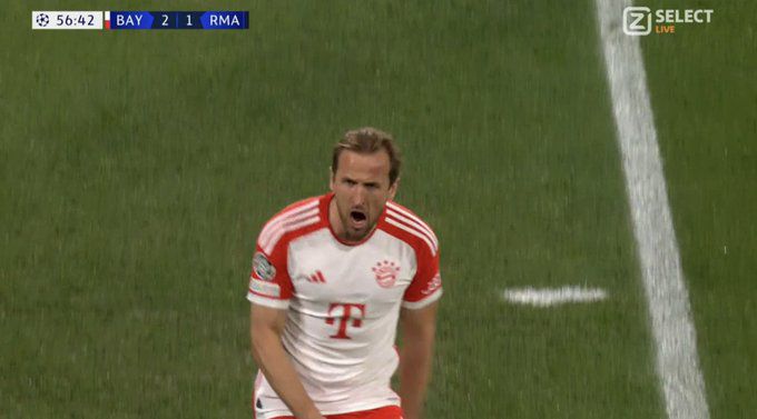 VIDEO : But sur penalty de Harry Kane qui permet au Bayern de renverser le Real en 4 minutes