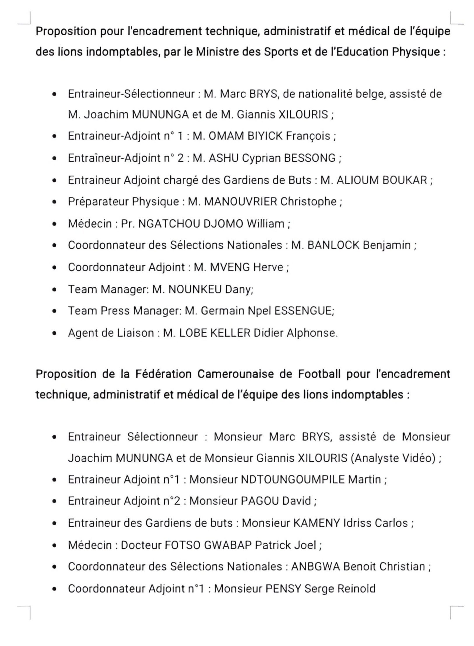 C’est fait, Samuel Eto'o propose un nouveau staff pour relancer les Lions Indomptables 2 1714905751943