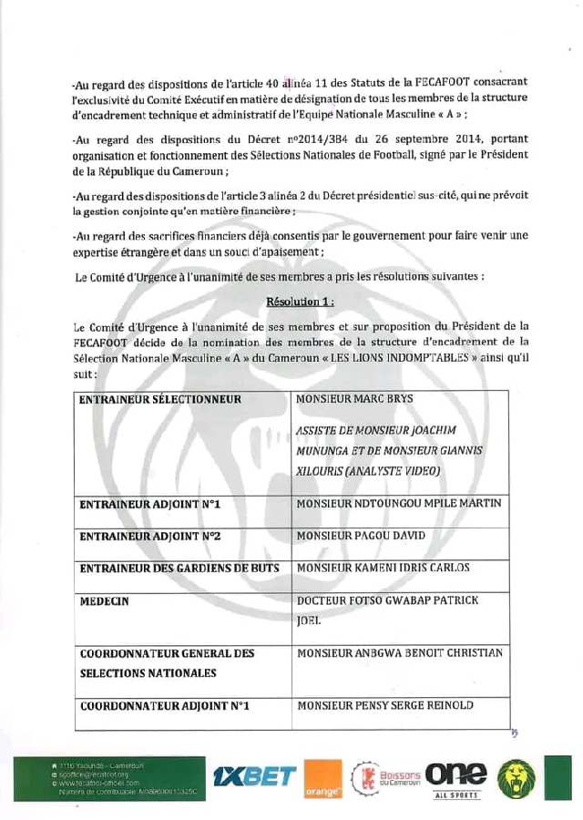 Sélection Cameroun : Samuel Eto'o met définitivement fin au dossier Marc Brys, la FIFA valide (Officiel)