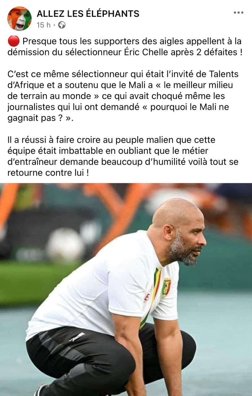 Éric Chelle au cœur d’une grosse polémique : « Il a fait croire au peuple malien que… »