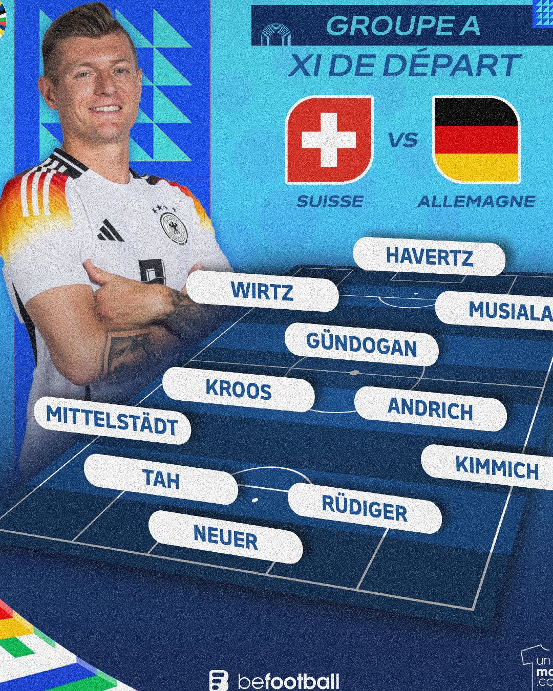Suisse - Allemagne (Euro 2024) : La compo officielle inattendue du 3e match du pays hôte