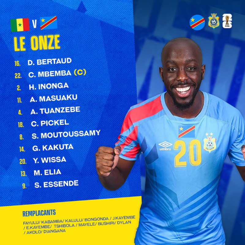 Mondial 2026 (Q) : Les compositions officielles du choc Sénégal - RDC sont là