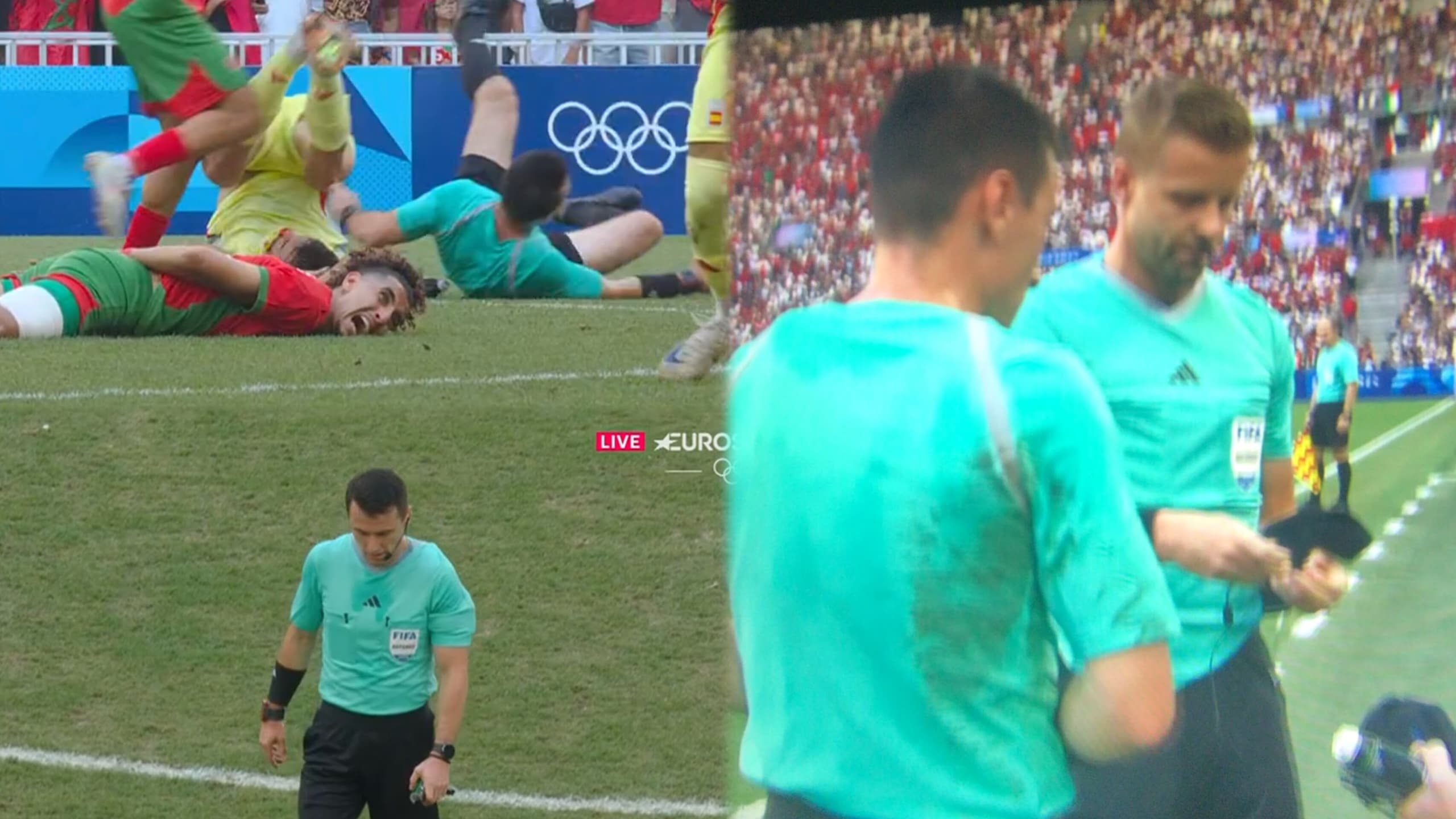 Foot – JO Paris 2024 : Scène dramatique, l’arbitre remplacé après une terrible blessure pendant Maroc – Espagne (VIDEO)