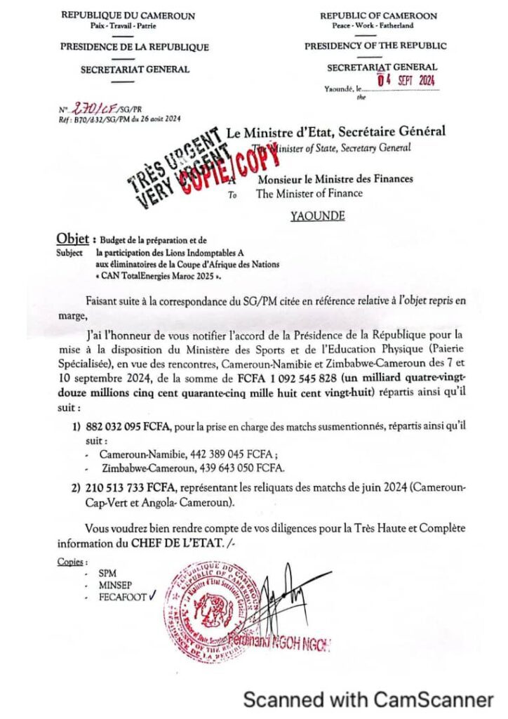Le courrier en question 