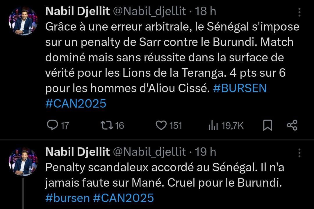 Burundi - Sénégal : Nabil Djellit se lâche et crache ses vérités sur l'arbitrage