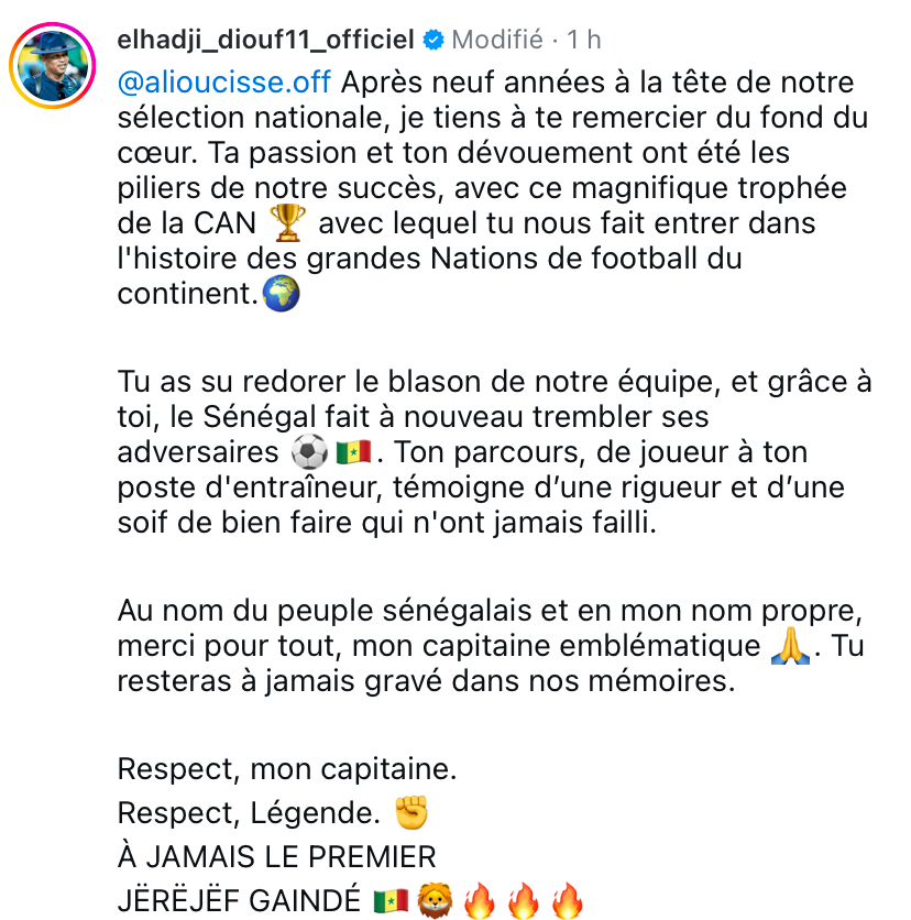Sénégal : la réaction forte d'El Hadji Diouf  au départ d’Aliou Cissé !