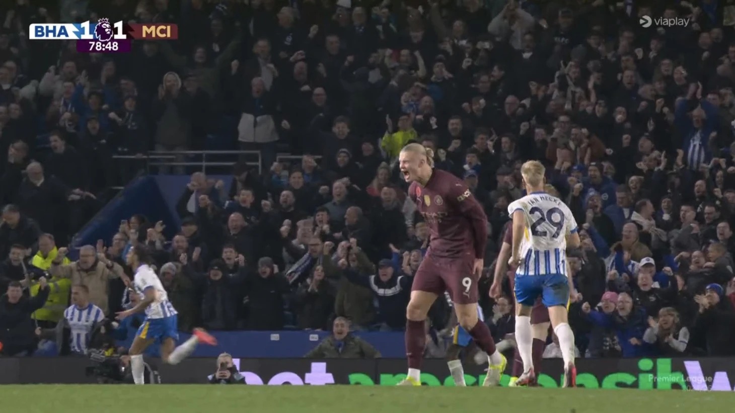 L'attitude terrifiante d'Haaland qui a perdu son sang-froid contre Brighton 1 Haaland