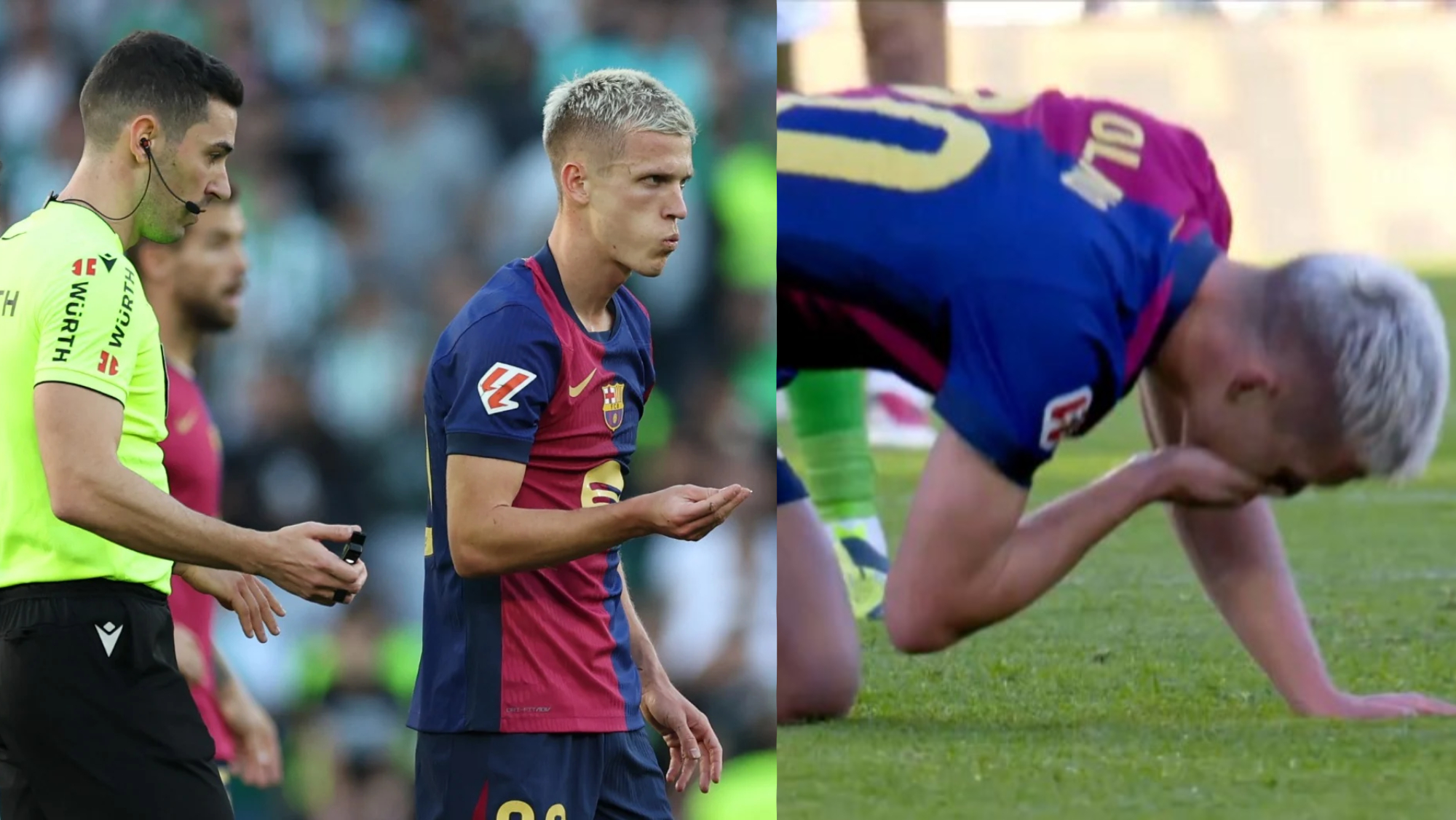 VIDEO : Dani Olmo termine le match sans une dent face à Marc Bartra !