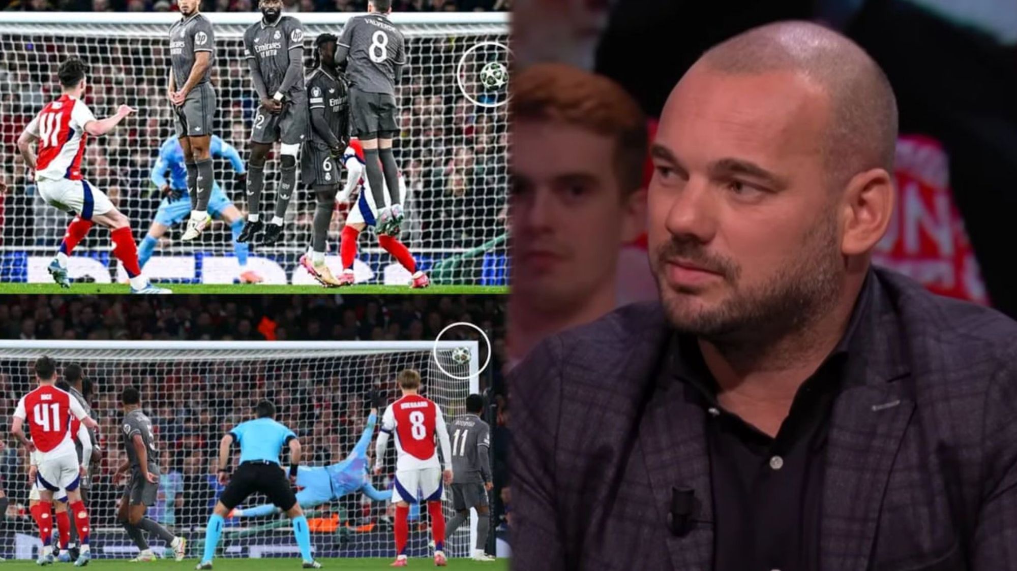 Wesley Sneijder surprend tout le monde : « Les coups francs de Rice ? Pas impressionnants »