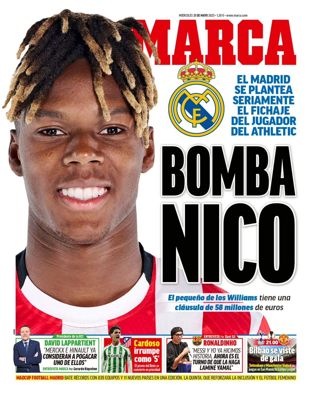 60M€ pour Nico Williams ? Le Real critiqué pour ce choix étonnant 2 60M€ pour Nico Williams ? Le Real critiqué pour ce choix étonnant