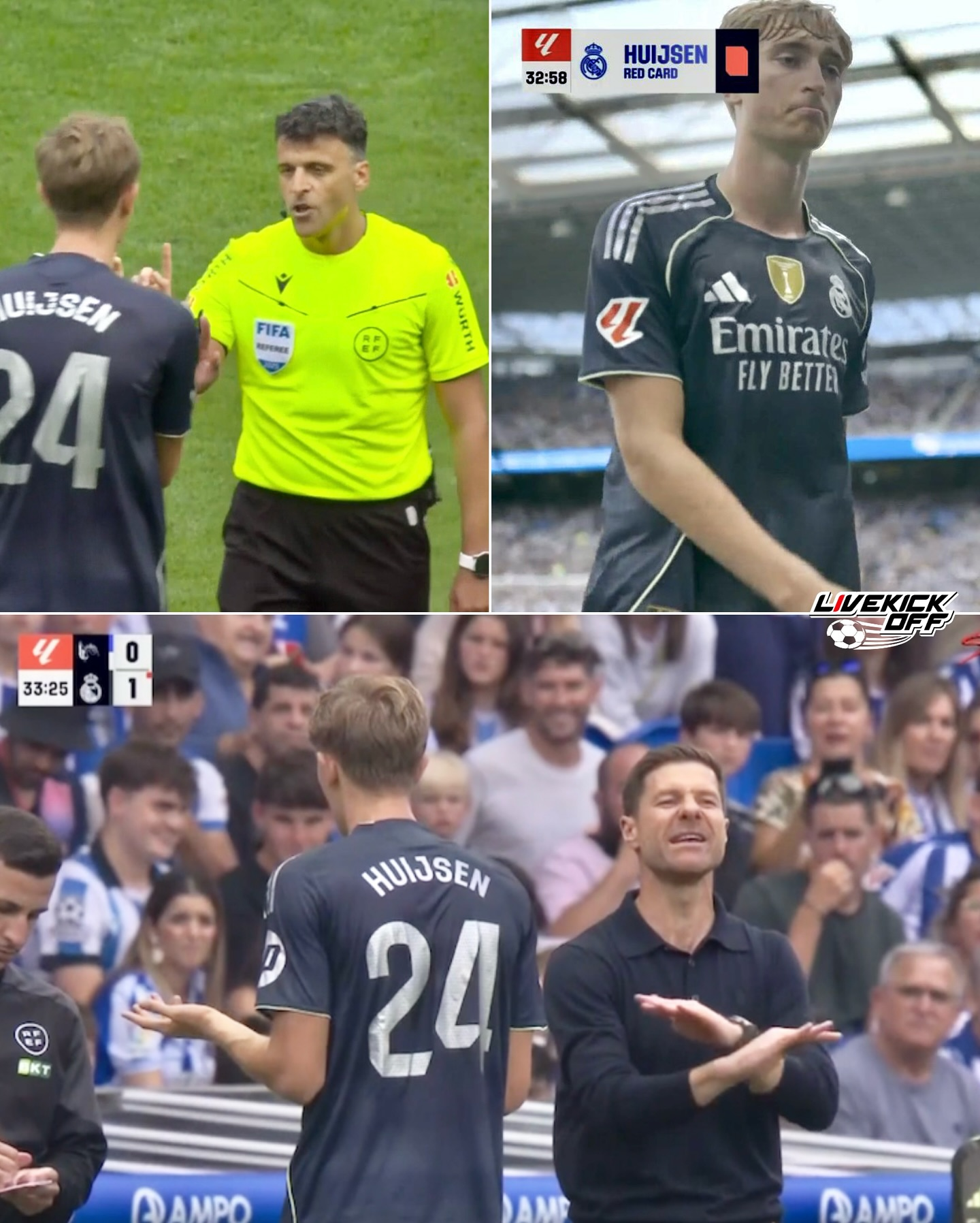 Real Madrid : Dean Huijsen prend un carton rouge inattendu contre la Real Sociedad (VIDEO) ! 2 Real Madrid : Dean Huijsen prend un carton rouge inattendu contre la Real Sociedad (VIDEO) !